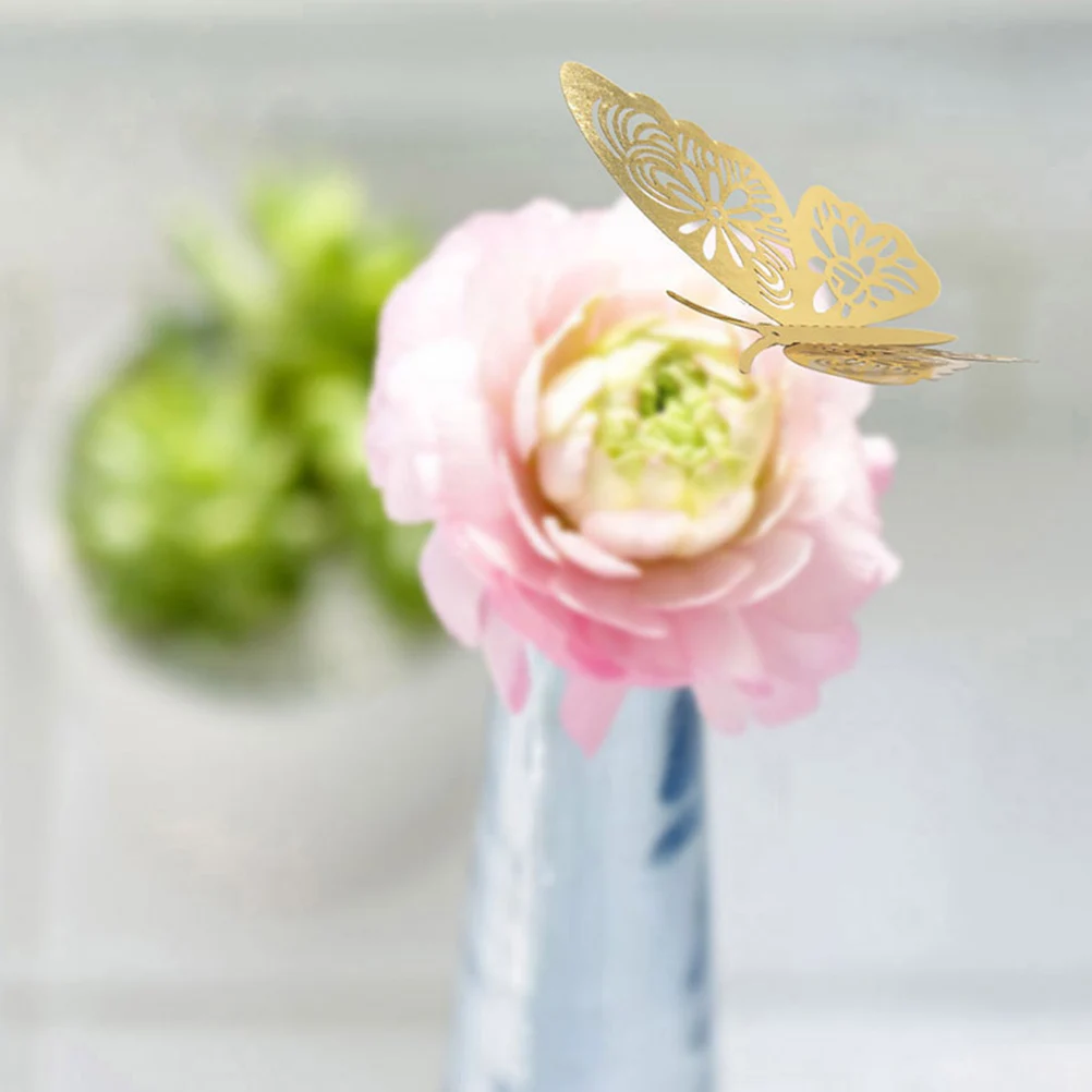 12 шт. 3D наклейки на стену с бабочками выдолбленные сделай сам Настенный декор