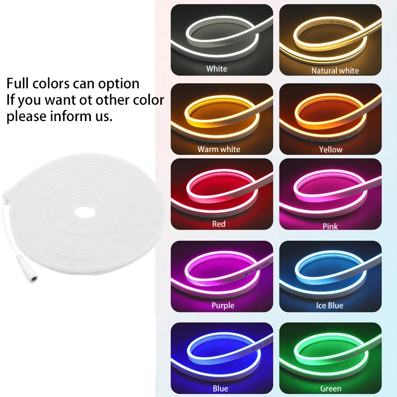 Surface Mounted Recessed 12V Led Strip Waterproof Ribbon Fita Soft Neon Light IP67 5m Tape Lights Linear Flexible Silicone Tube | Лампы и