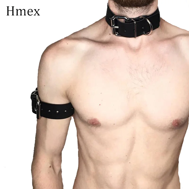 Мужской ремень подвязка Erotico из искусственной кожи с металлическим