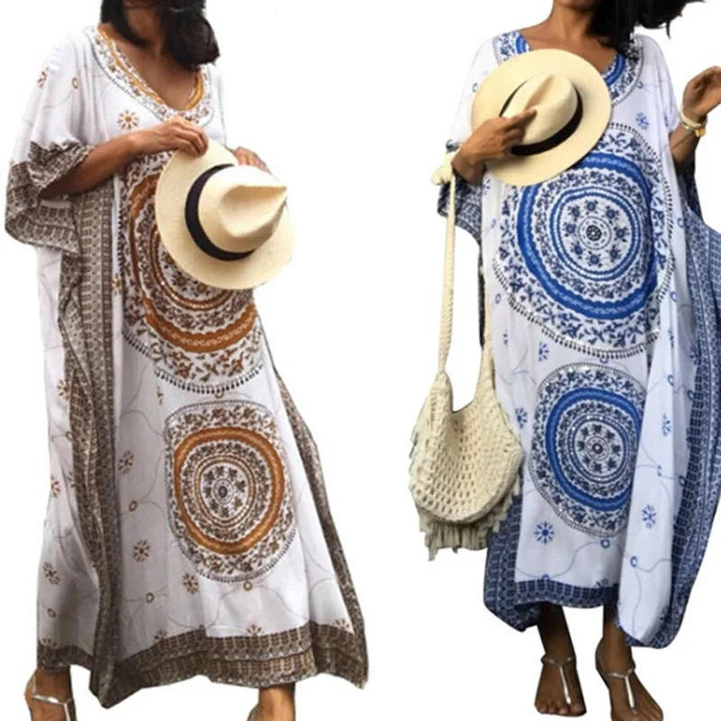 

Женское винтажное пляжное платье, длинное праздничное платье с круглым вырезом, накидка на бикини, пляжная одежда, лето 2021