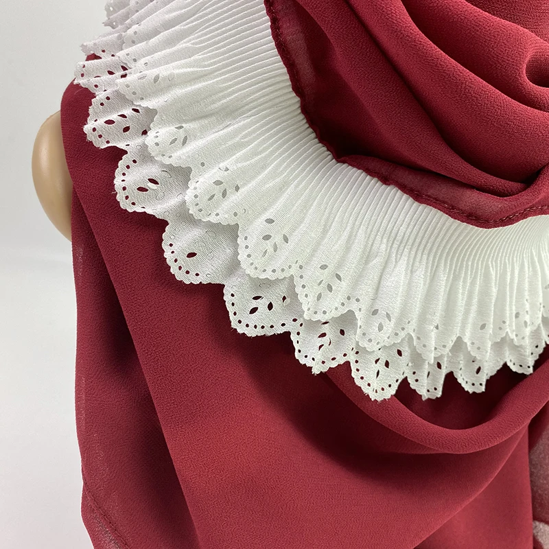 

Pleated Laser Stitching Ladies Trendy Fashion Ladies Heavy Bubble Chiffon Scarf