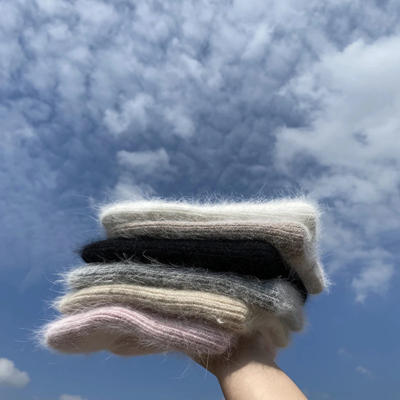 Winter Hat Angora Rabbith Keep Warm Knitting Cat Ear Cute Leisure Lady Beanies Cap Men Women Comfortable Cool | Аксессуары для