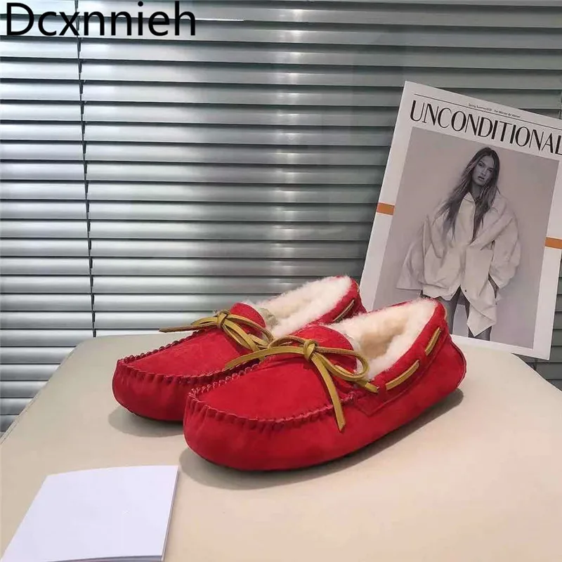 

Женские уличные туфли, повседневная обувь на плоской подошве, с круглым носком, с шерстяной подкладкой, удобная утепленная прогулочная обув...