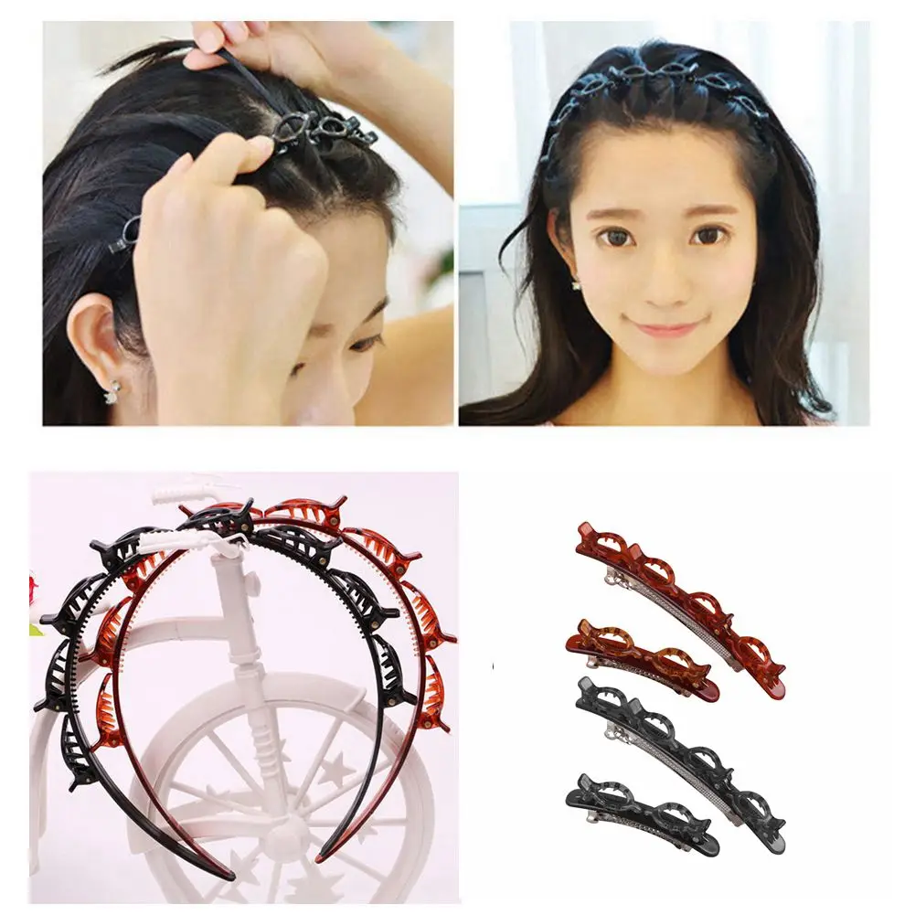 

Double Layer Bangs Clip Clamp Hairstyle Hairpin Hair Styler Headband Hairbands Hair Grip Women Hair Accessories