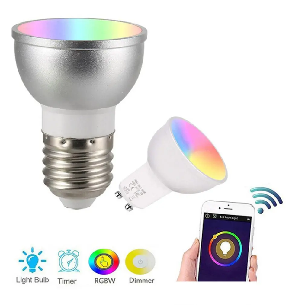 Smart Wifi Spotlight Gu10 Voice-Activated Color-Changing Bulb Light Mobile Phone App Remote Control Led | Лампы и освещение