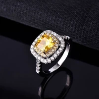 fashion square finger rings full inlay aaa zircon s925 two tone jewelry for women wedding luxury anniversary gift free delivery