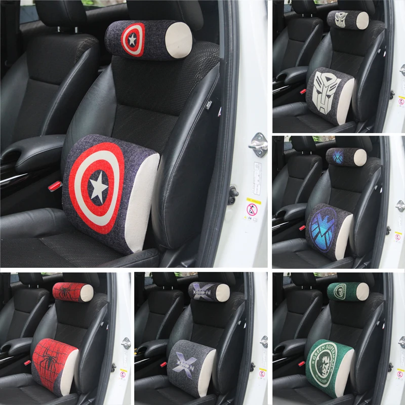 

2 шт. картонная льняная подушка для шеи, набор для поясницы, автомобильные принадлежности для интерьера, хлопковая Подушка с эффектом памяти...