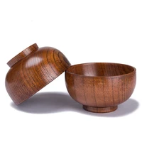 environmentally friendly wooden bowl chinese japanese style restaurant noodle round bowl wood tableware