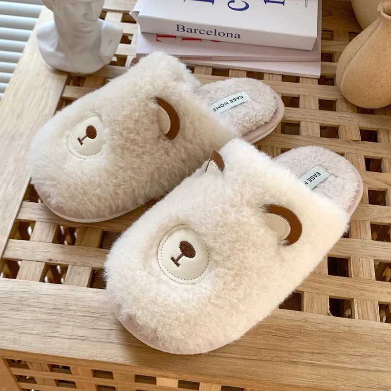 Тапочки мужские хлопковые нескользящие толстая подошва плюшевые мультяшный