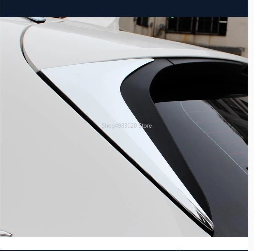

For Mazda CX-5 CX5 2017 2018 ABS Chrome Rear Tail Spoiler Side Triangle Molding Window Bezel Cover Trims Sticks Decoration 2Pcs