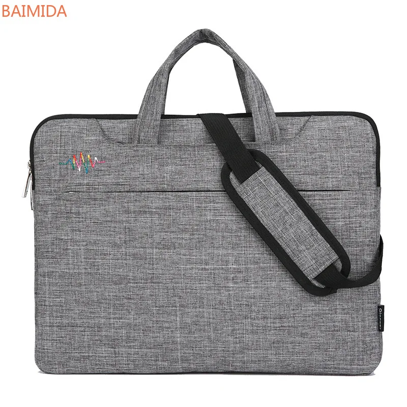 

Successful men's laptop handbag, classic oblique work bag, mochila notebook Unisex Casual Solid zipper Interior Slot Pocket
