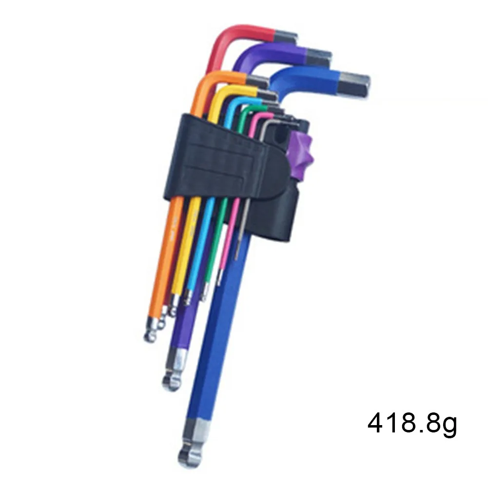 

9Pcs Colored Alloy Steel Coded Ball-End S/M/L Hex Allen Key Metric Wrench Set Bicycle Hand Tools Repair Bike