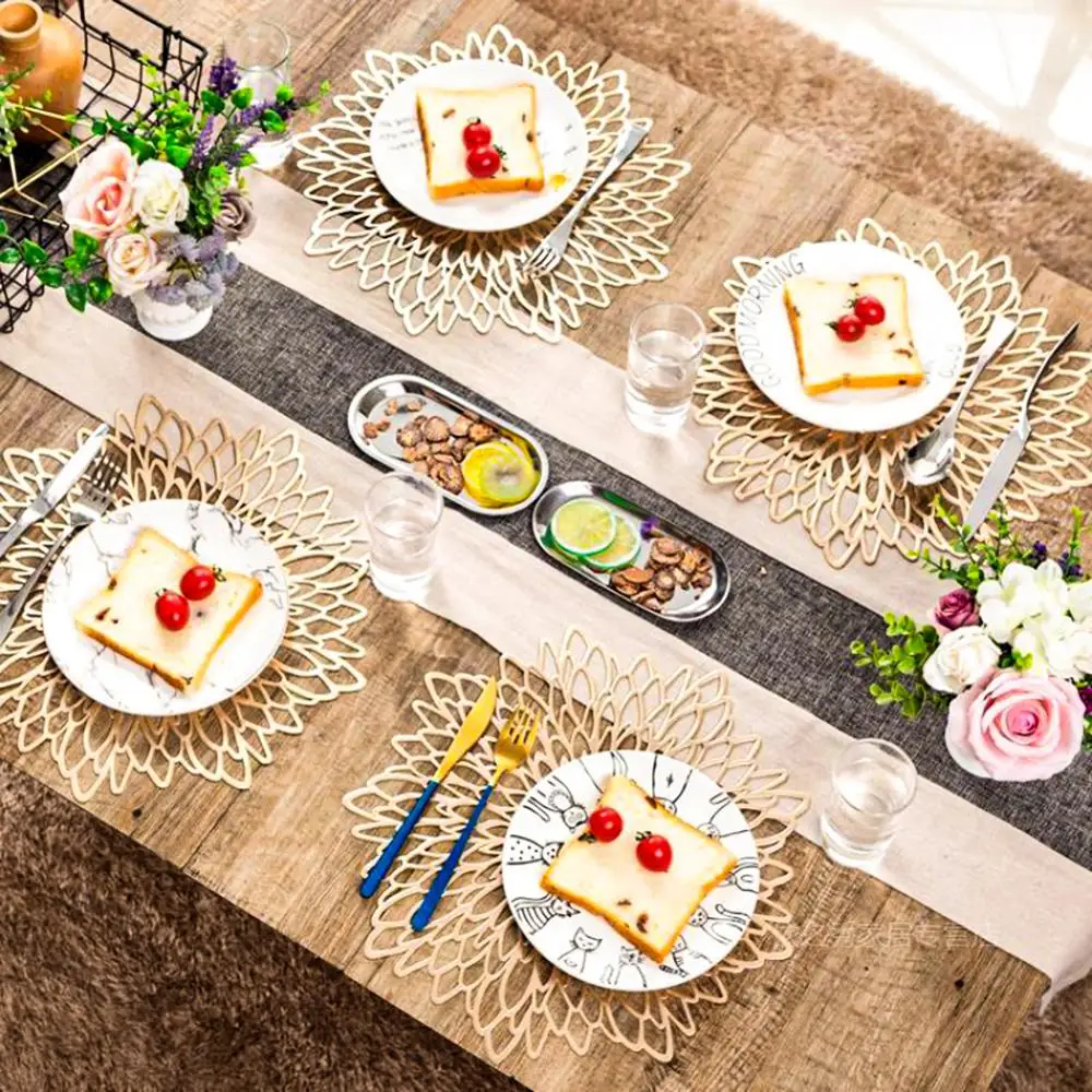 2021 Napkin Cookware Mat Kitchen Accessories Christmas Pvc Placemat Table Heat-resistant Hollow Coaster | Дом и сад
