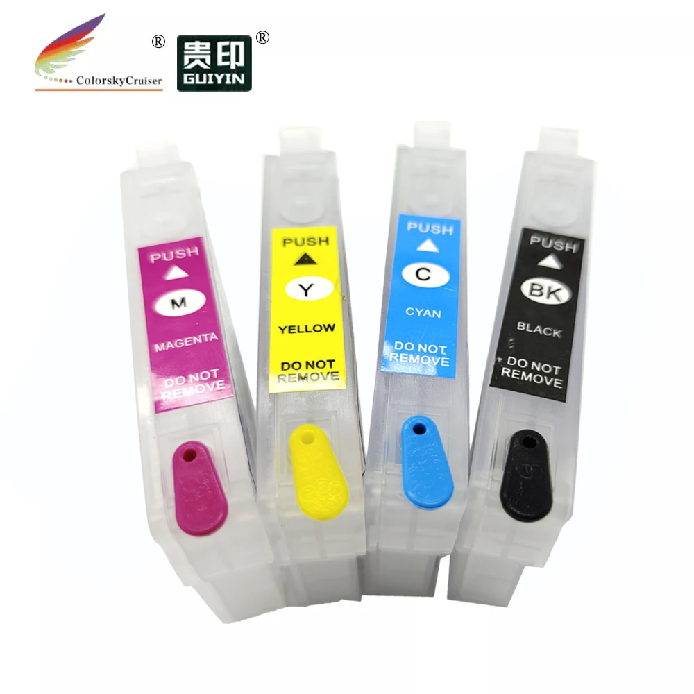 

(RCE-901-734) refillable refill ink cartridge for Epson T0901 T0732 - T0734 901 90 73 BK/C/M/Y Stylus CX5600 C92 with ARC