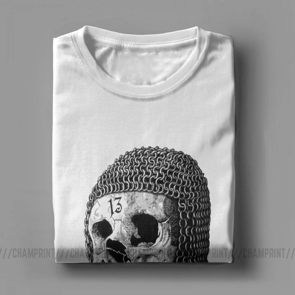 Мужские футболки с рисунком черепа Забавные из чистого хлопка круглым