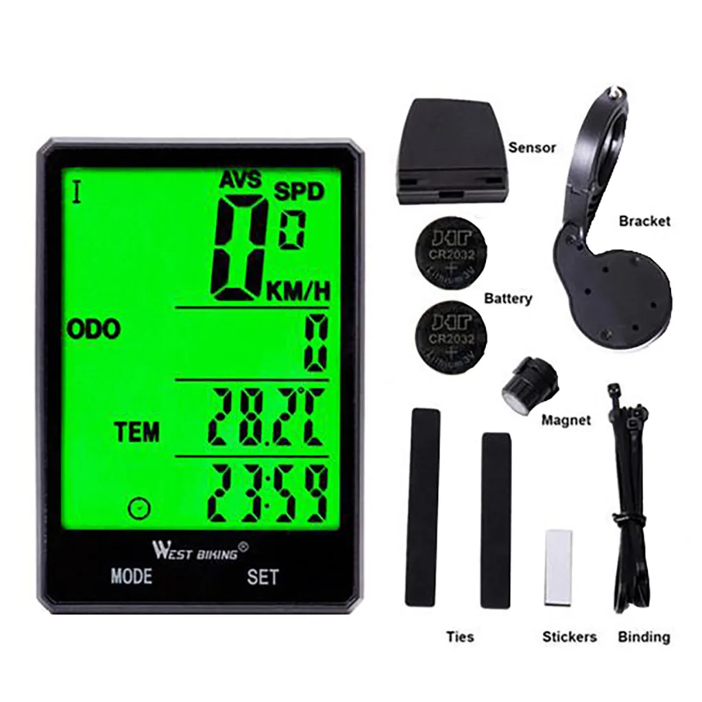 

2.8" Large Screen Bicycle Computer Wireless Wired Bike Computer Rainproof Speedometer Odometer Stopwatch for Cycling Jul728
