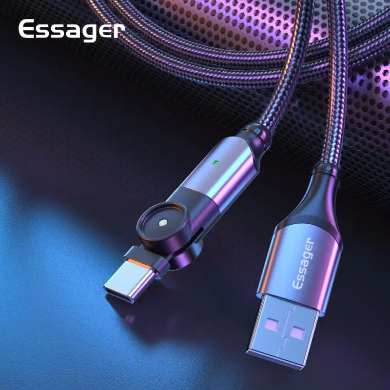 Кабель Essager для быстрой зарядки Samsung Xiaomi mi с разъемом USB Type C USBC кабель зарядного