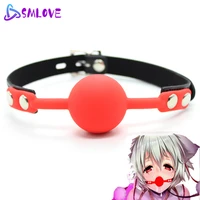 silicone open mouth ball gag harmless soft gag ball mouth stuffed bdsm sex bondage erotic sex toys for womens sexy lingerie