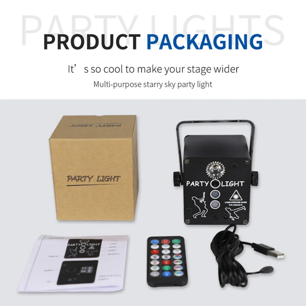

Mini RGB LED Disco Projector Light Voice Control Self-Propelled Remote Projection DJ Stage Lamp for Wedding Birthday KTV Show Pa