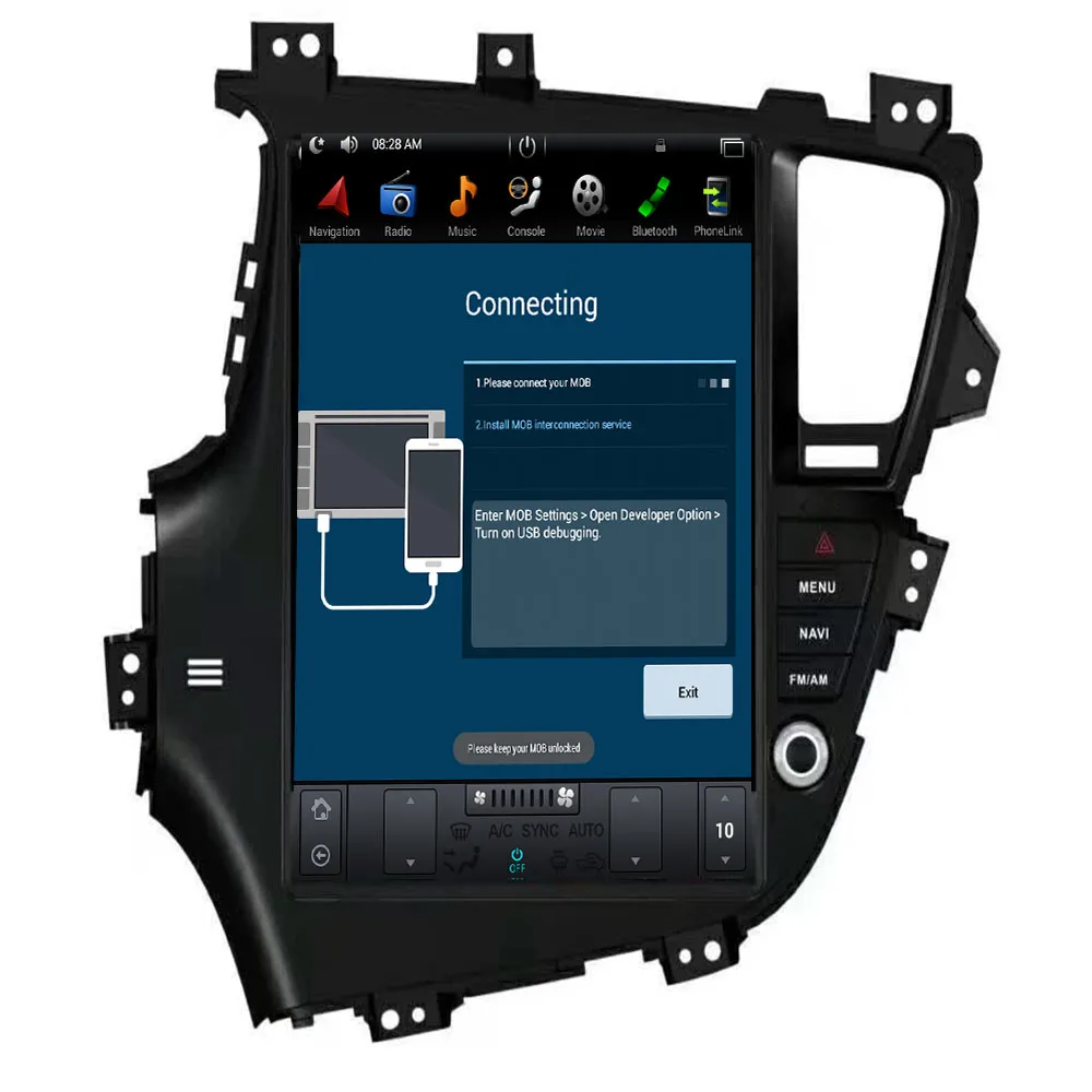 1" Tesla Тип Android 9,0 7,1 Fit KIA K5/Оптима 2011 2012 2013 ручной/Авто A/C автомобильный DVD плеер навигация GPS радио