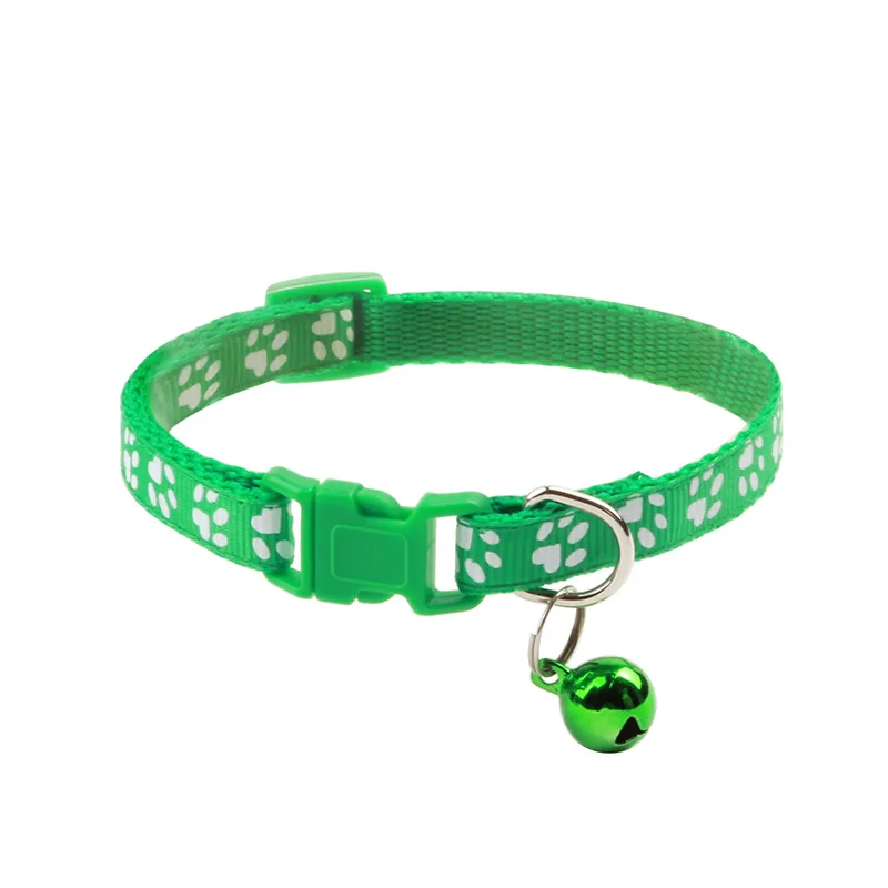 

Pet Supplies Cat Ribbon Dog Collar Safety Buckle Collar Patch Single Footprint Color Belt Bell Collar