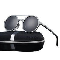 vintage aluminum magnaseum hd polarized sunglasses for men punk round brand design sun glasses driving eyewear uv400 lentes sol