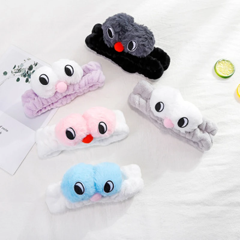 

Новые корейские милые аксессуары для волос, плюшевая повязка на голову с большими глазами, головной убор, красочный резиновый галстук для м...