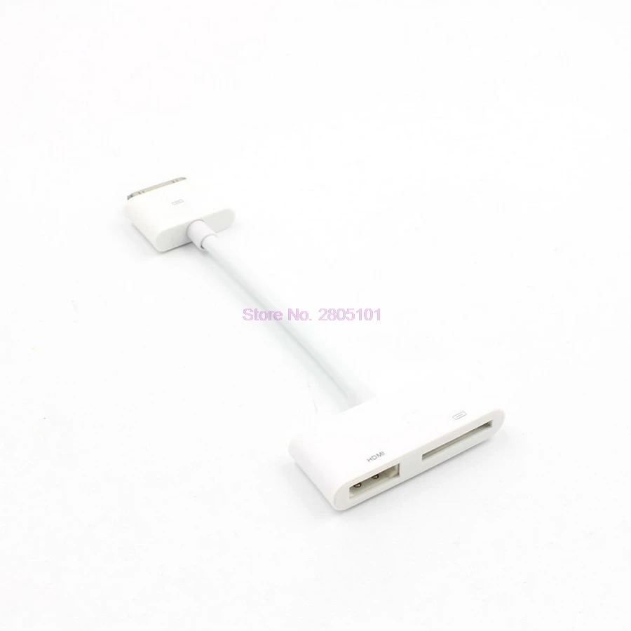 Dhl или fedex 50 шт. AV HDMI адаптер Кабельный соединитель 30Pin док разъем к для iPhone 4 4s iPad 2 3