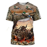 camouflage hunting wild duck animal 3d print t shirt tops summer fashion casual mens t shirts short sleeve round neck tees