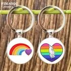 Новинка 2022, брелок с радужным сердцем ЛГБТ, гей-Прайд, тигр, овечка, корова, кролик, флаги, искусство, картина, стеклянный сплав, брелок для ключей, сувениры