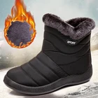 Женские зимние ботинки; Водонепроницаемые зимние ботинки для женщин; Теплые короткие плюшевые зимние ботильоны на меху; Женская обувь размера плюс; Большой размер 43