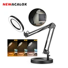 Лупа NEWACALOX 5X с подсветкой, 3 цвета, Лупа со светодиодной подсветкой, для ремонта паяльника, настольной лампы, инструмента для ухода за кожей