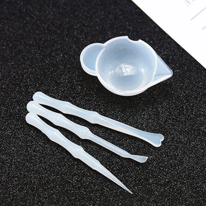 

Clear Reusable Silicone Measuring Cups Mixing Liquid Epoxy Resin Distribution Tools Casting Jewelry Making DIY