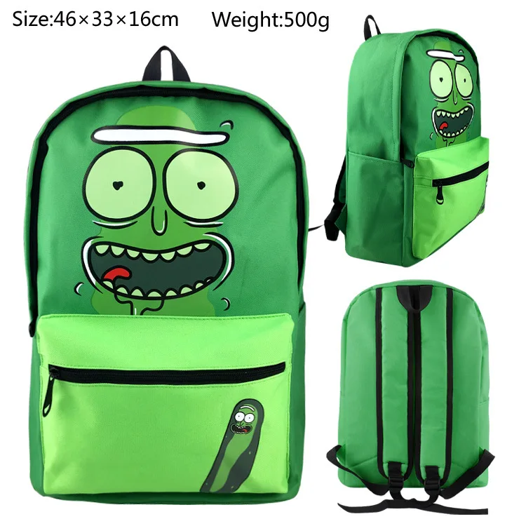 

New Anime Rick Sanchez Morty Smith Cucumber Cosplay Backpack Teens Adult Street Shoulder Bag School Laptop Book Bags Rucksack