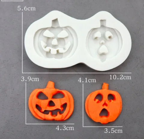 

1sets(2pcs) Food grade silica gel Halloween silicone mold pumpkin
