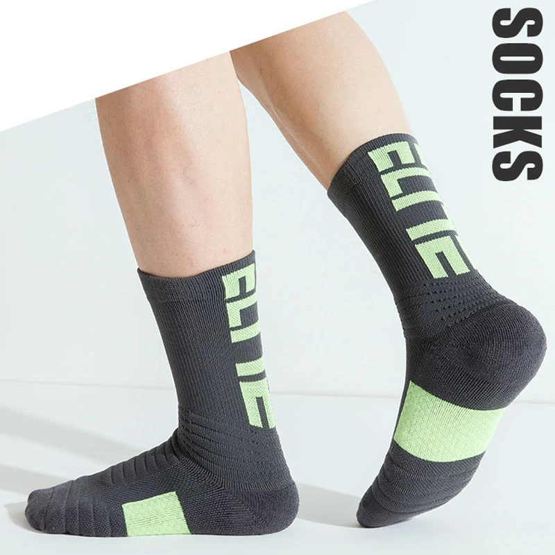 

Professional Athletic,Sport Socks Mans Elite Damping Bright Color Towel Bottom Outdoor Basketball Cycling Bike Running Socks