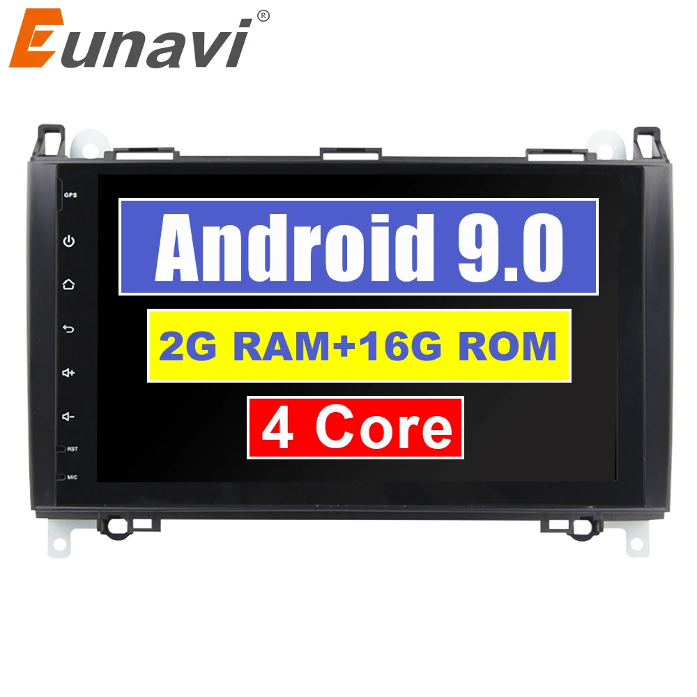 Eunavi 4 ядра 1 Din Android 9 0 автомобильное радио стерео 2G RAM Авто GPS для voor Benz B200 Een B klase W169