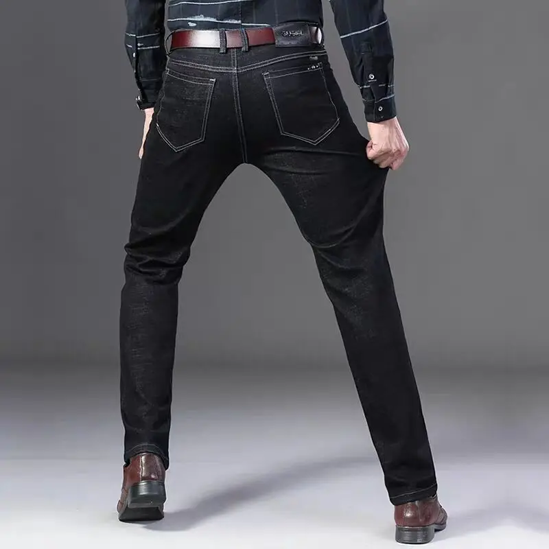 VOMINT Новый Для мужчин повседневные джинсы на подкладке из хлопка содержащий микро