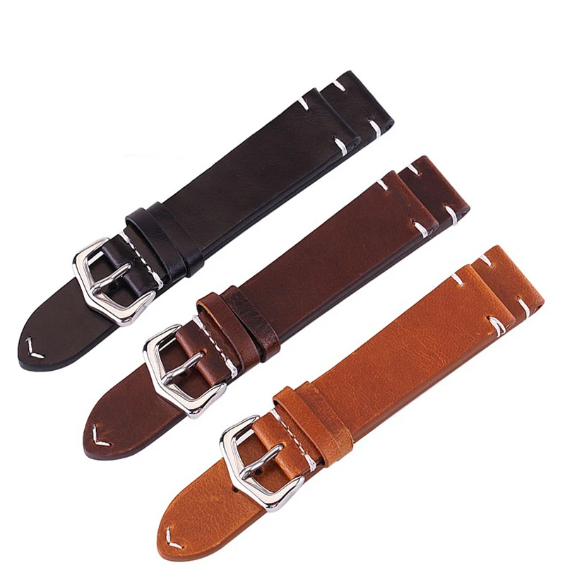 Ремешок из коровьей кожи для наручных часов модный винтажный сменный Браслет