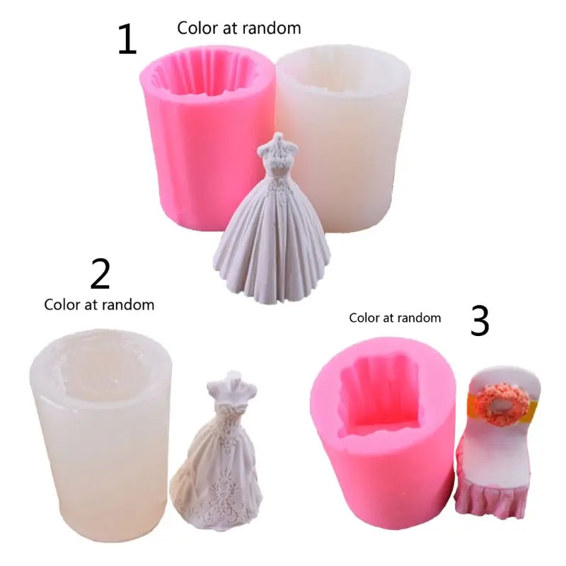 

3D платье принцессы юбка силиконовая шоколадная помадка Конфеты Смола формы для искусства ремесло