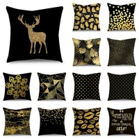 polyester pillowcase black gold pillowcase light luxury home textile products simplicity cushion cover christmas pillowcase