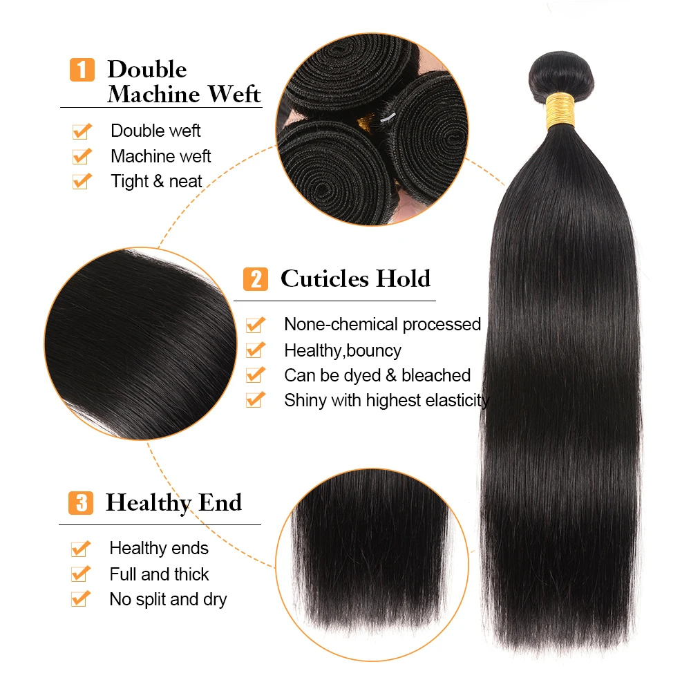 Bouncling прямые 10 26 дюймов человеческие волосы для наращивания 100% remy в бразильских