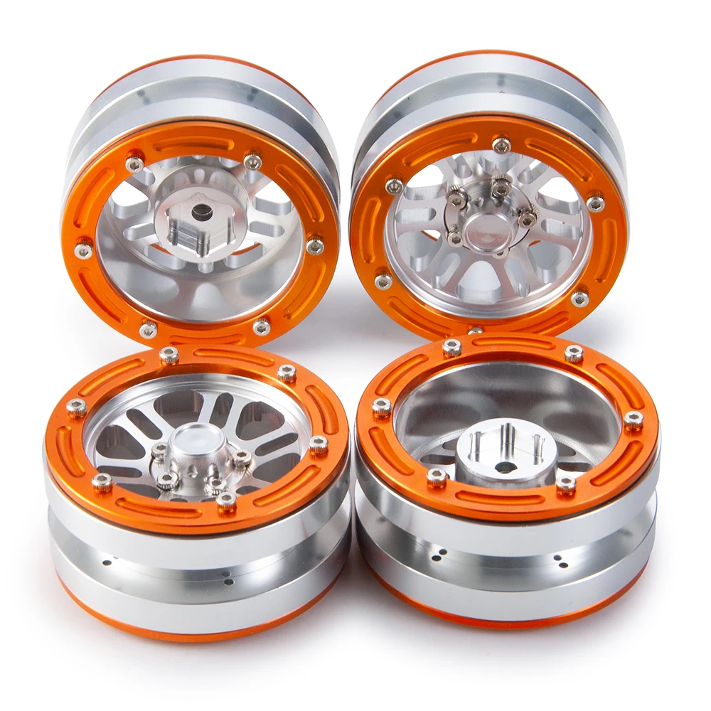 

AXSPEED Red/Orange Wheels Rims 1.9" Beadlock Alloy Wheels Hub for Axial SCX10 CC01 F350 D90 SCX10 1/10 RC Crawler Car Parts