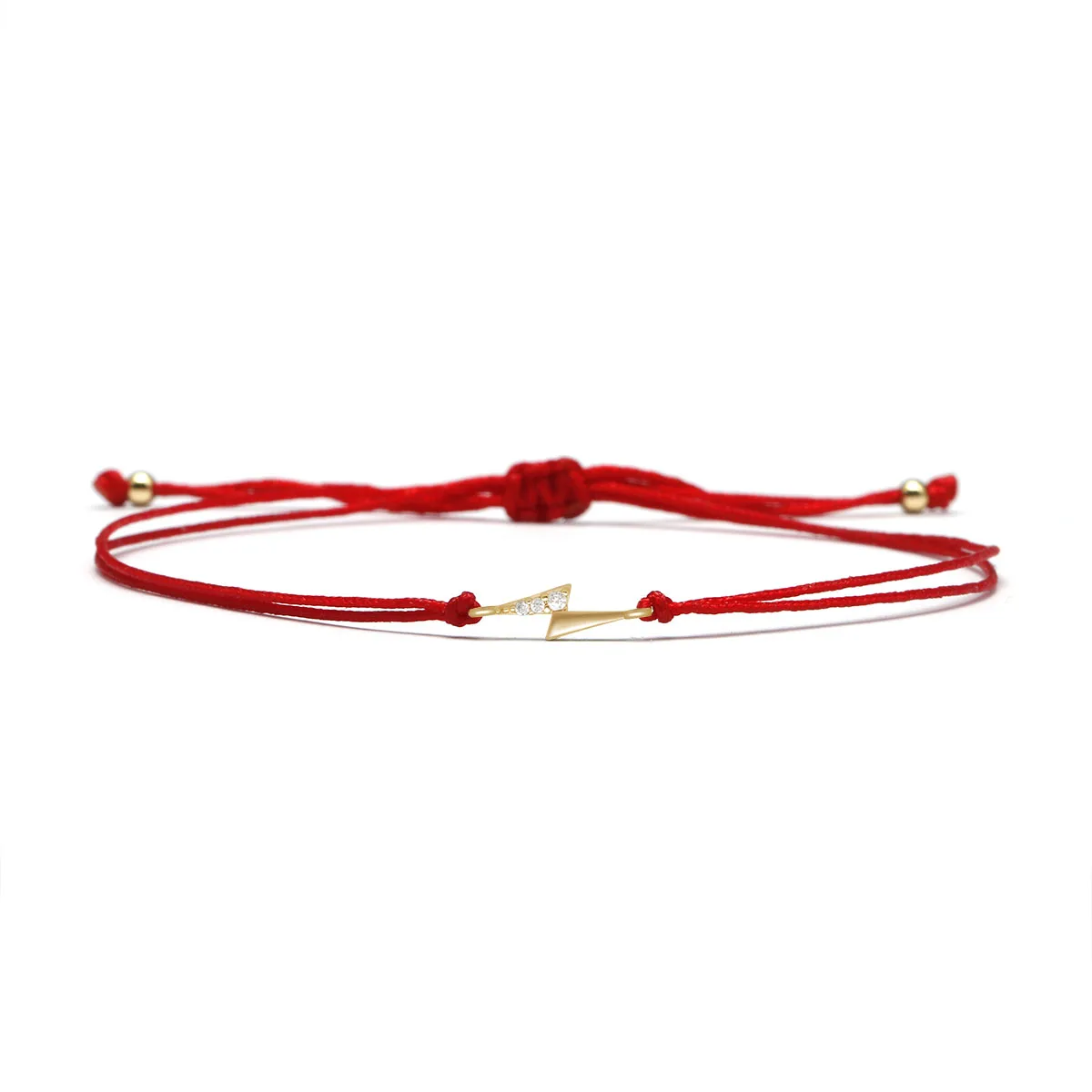 

Exquisite Gold Plated Insert Zircon Shiny Lightning CZ Pendant Bracelet Braided Rope Chain Women Bangle Adjustable Jewelry Gift