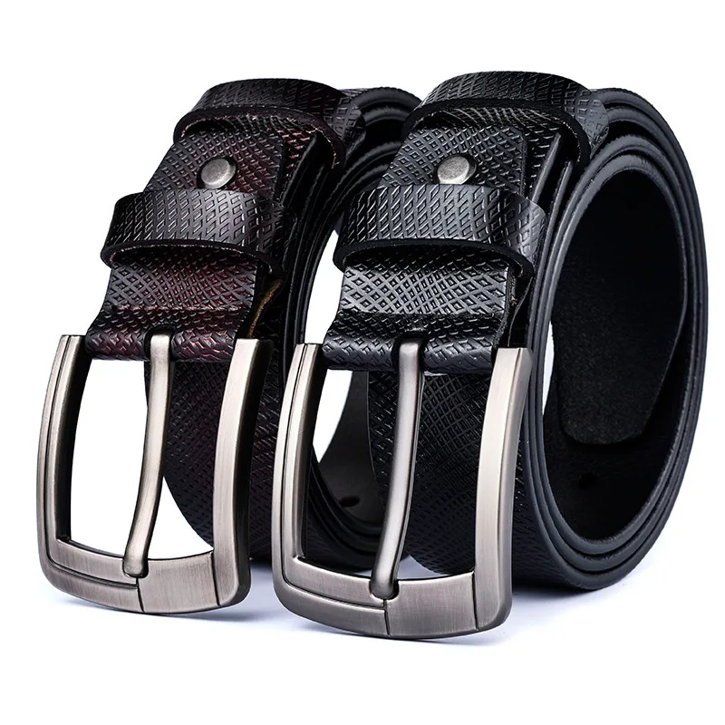 

New Men's Fashion Designer Style Cowhide Pin Buckle Belt Leather Casual Light-body Men's Trouser Belt Without Stitching Belts