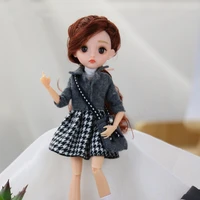 new 28cm bjd doll 3d eyes multi joint removable fashion dress up dress suit clothes backpack doll 16 girl toy birthday gift