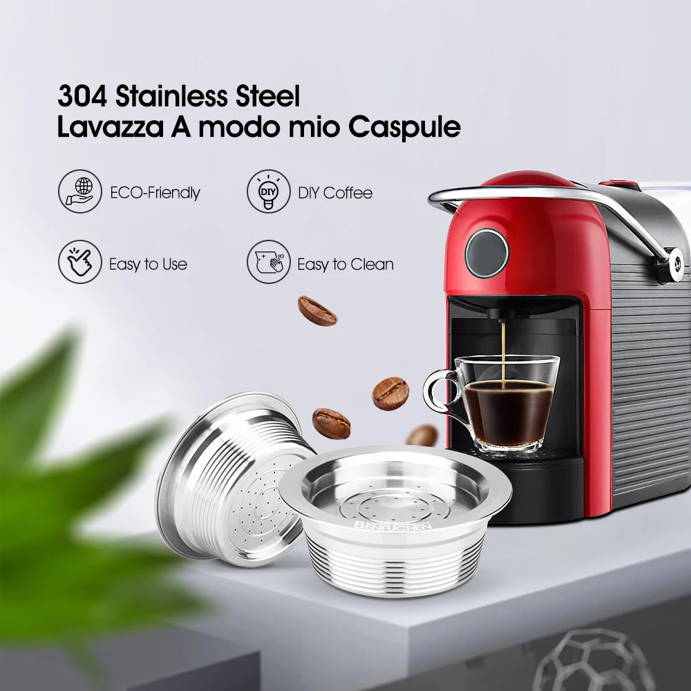 De Metal de acero inoxidible Lavaza a modo mio reutilizable Capsula cafe filtro para Lavazza A Modo Mio|Фильтры для кофе| |