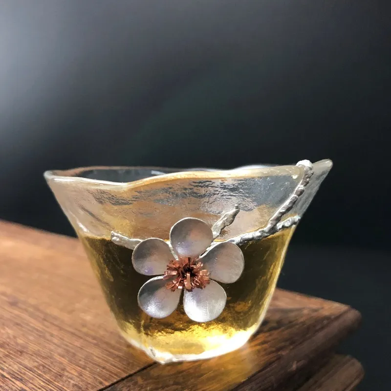 Стеклянная чашка в японском стиле чистая маленькая ручной работы стеклянная 5 |