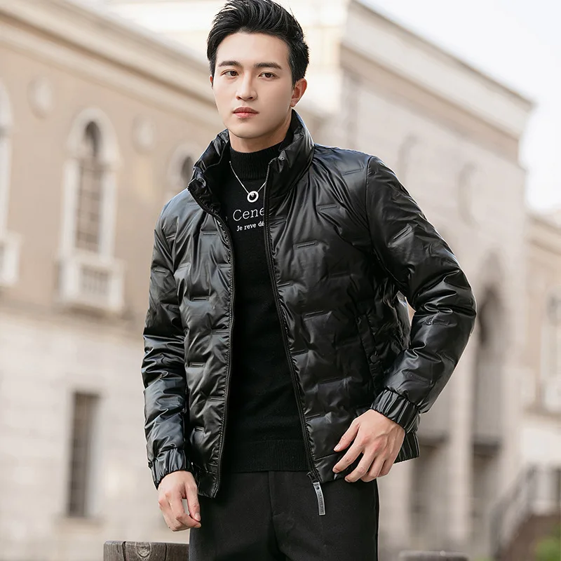 80% белый пуховик Мужская Корейская брендовая зимняя теплая пуховая куртка