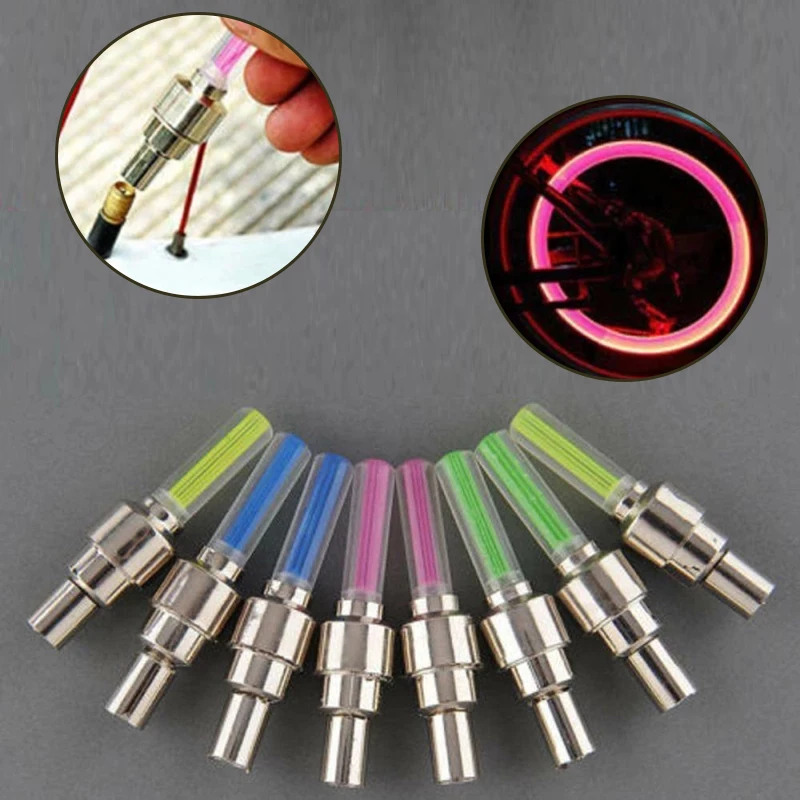 

1Pc Neon Bike Spoke Light Mini Led Bicycle Taillight Mtb Wheel Tire Nozzle Valve Caps Lamp Cycling Warning Head Rear Light